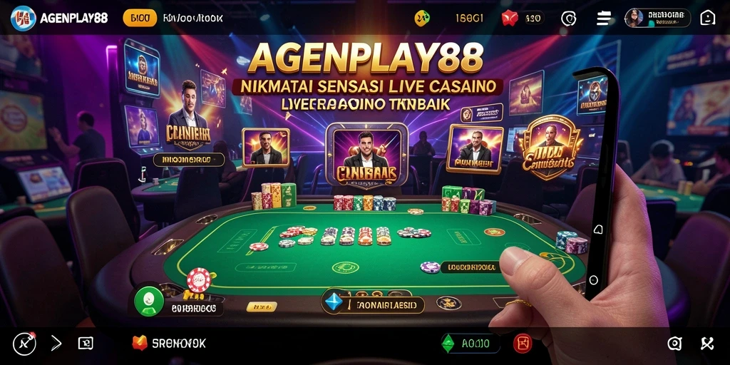 Tampilan utama gameplay AGENPLAY88 yang menampilkan dealer profesional dan pemain interaktif.