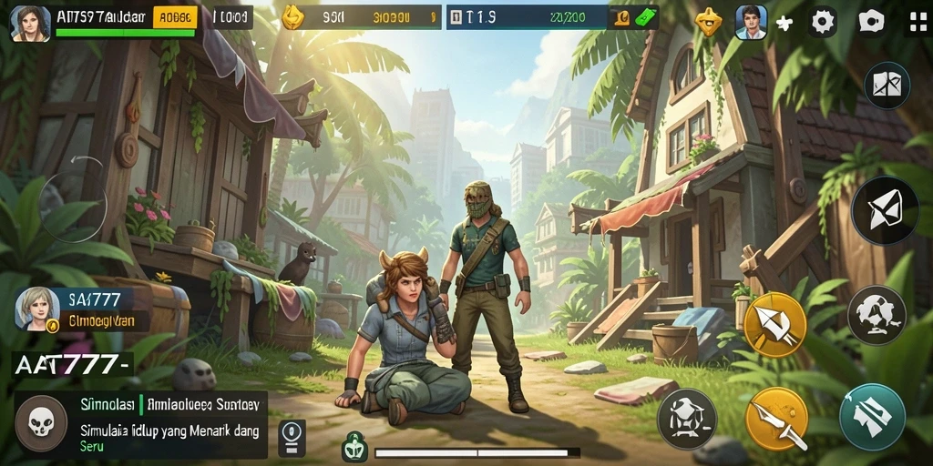Tampilan gameplay AT777 dengan karakter dan interaksi menarik.