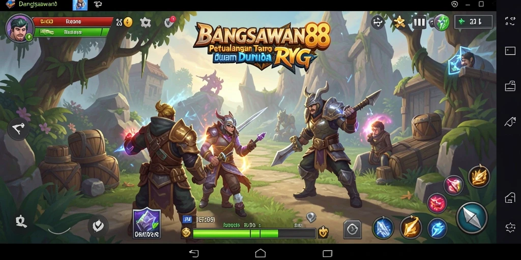 Screenshot gameplay BANGSAWAN88 menampilkan aksi petualangan yang mendebarkan.