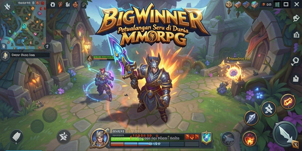 Tampilan gameplay <strong>BIGWINNER</strong> dengan pertarungan epik dan petualangan mendebarkan.