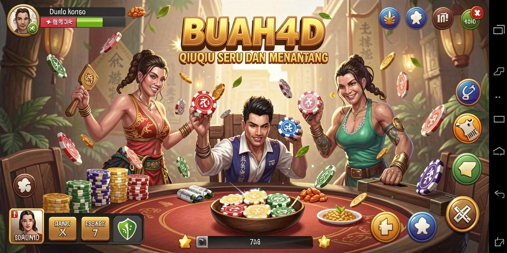 Screenshot gameplay QiuQiu BUAH4D yang seru.