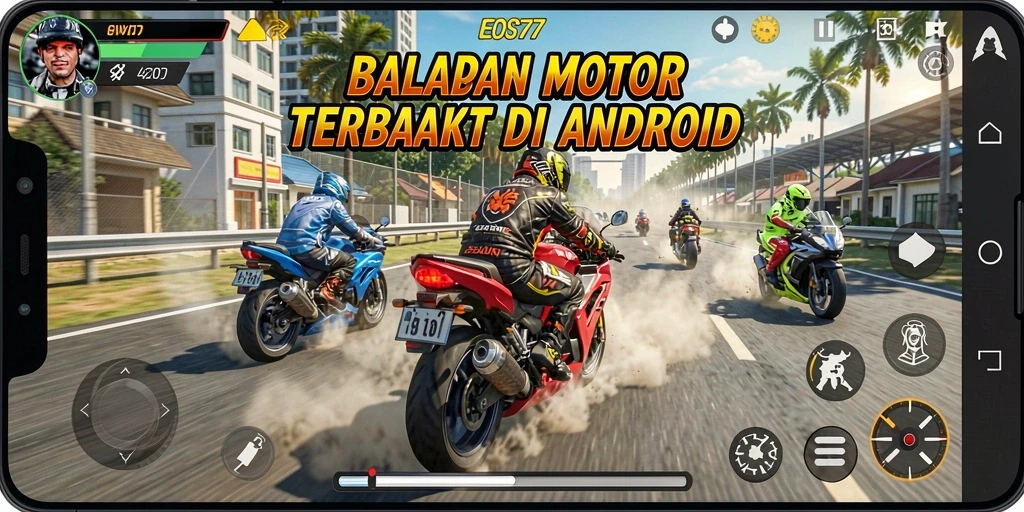 Tampilan menarik gameplay Motor Racing di EOS77.