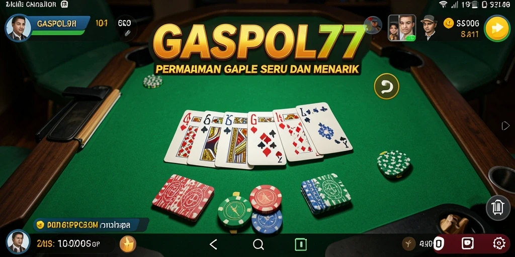 Screenshot gameplay GASPOL77 menampilkan serunya permainan Gaple.