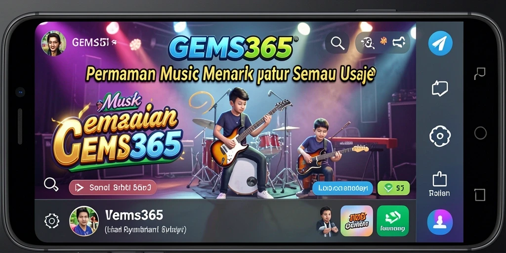 Screenshot GEMS365 menampilkan gameplay musik yang seru dan interaktif.
