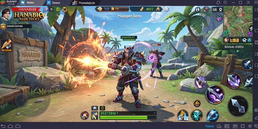 Tangkapan layar gameplay HANABI88 yang menampilkan aksi seru dalam petualangan MMORPG.