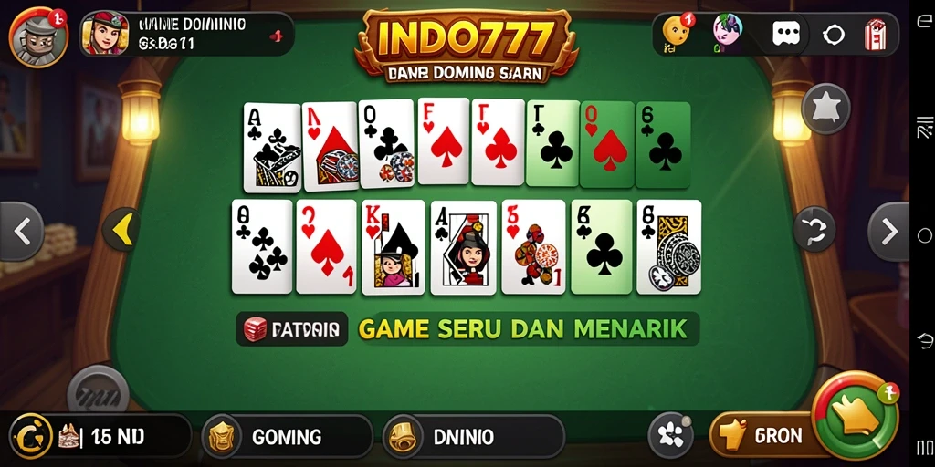 Screenshot gameplay INDO777 yang menampilkan aksi Domino yang seru.