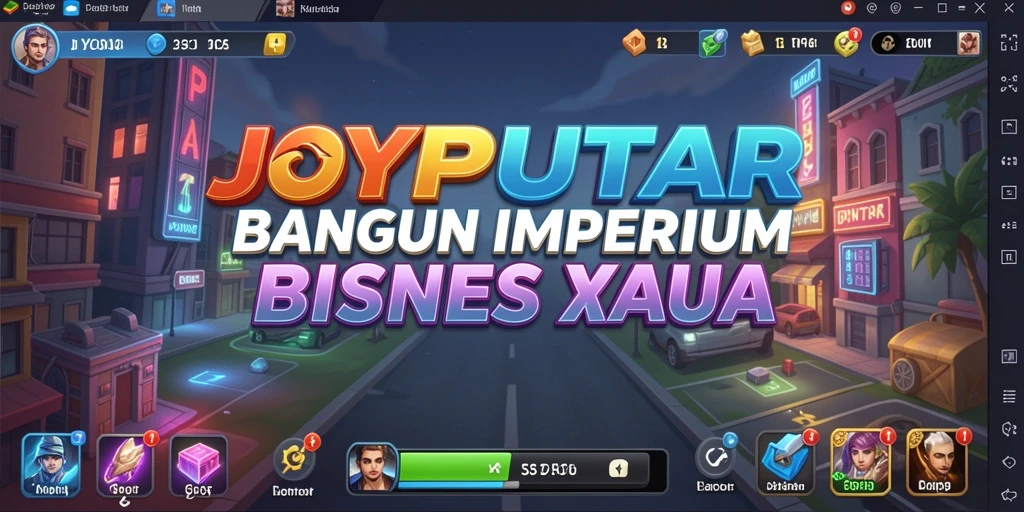 Tampilan gameplay yang menunjukkan pembangunan imperium bisnis di JOYPUTAR.