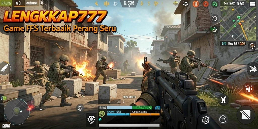 Tangkapan layar gameplay LENGKAP777 menampilkan aksi menembak yang dinamis.