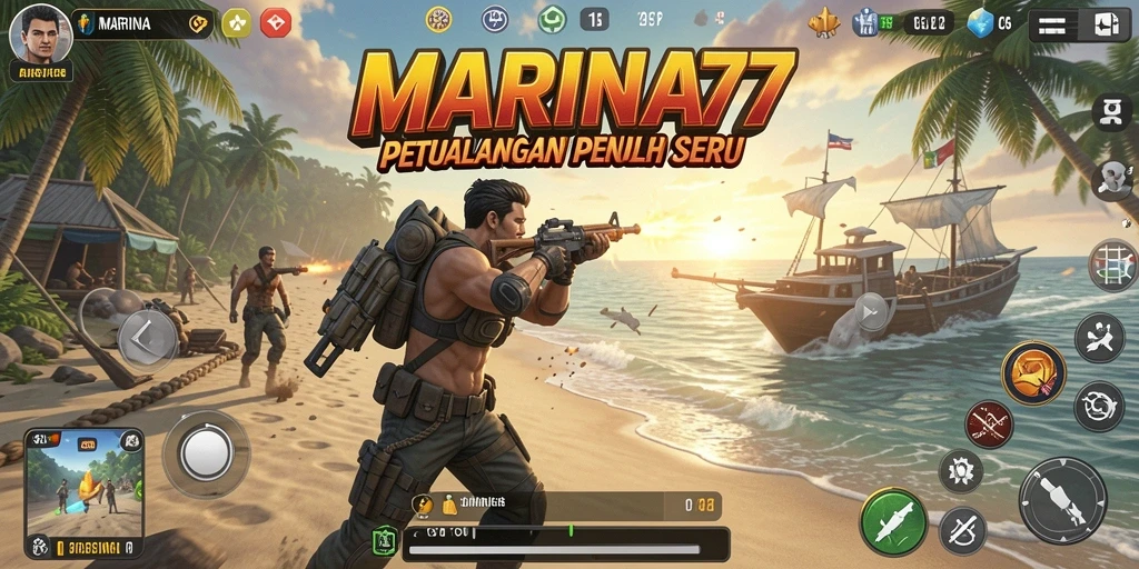 Tangkapan layar menampilkan aksi mendebarkan dalam game MARINA77.