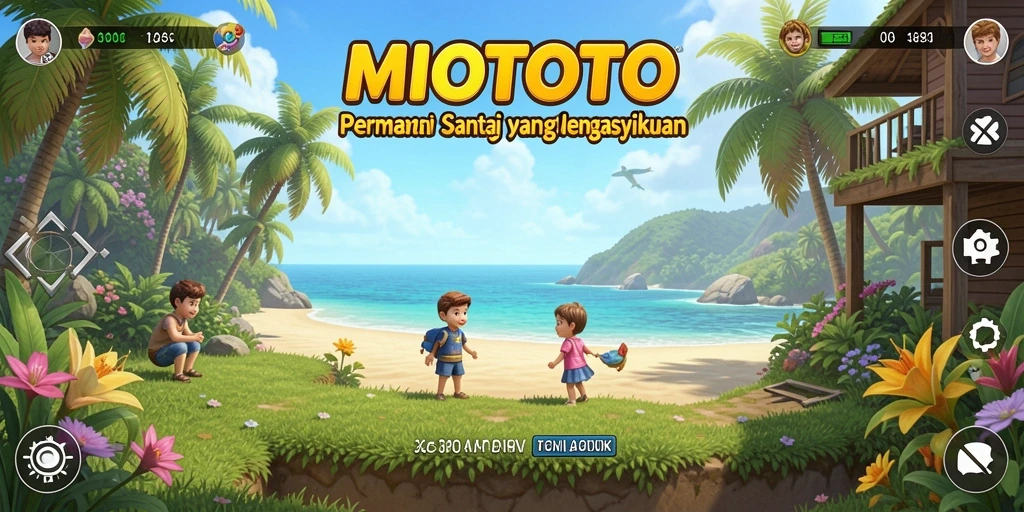 Tampilan seru gameplay MIOTOTO yang penuh warna.