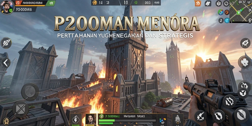 Tangkapan layar gameplay Tower Defense P200M yang memukau.