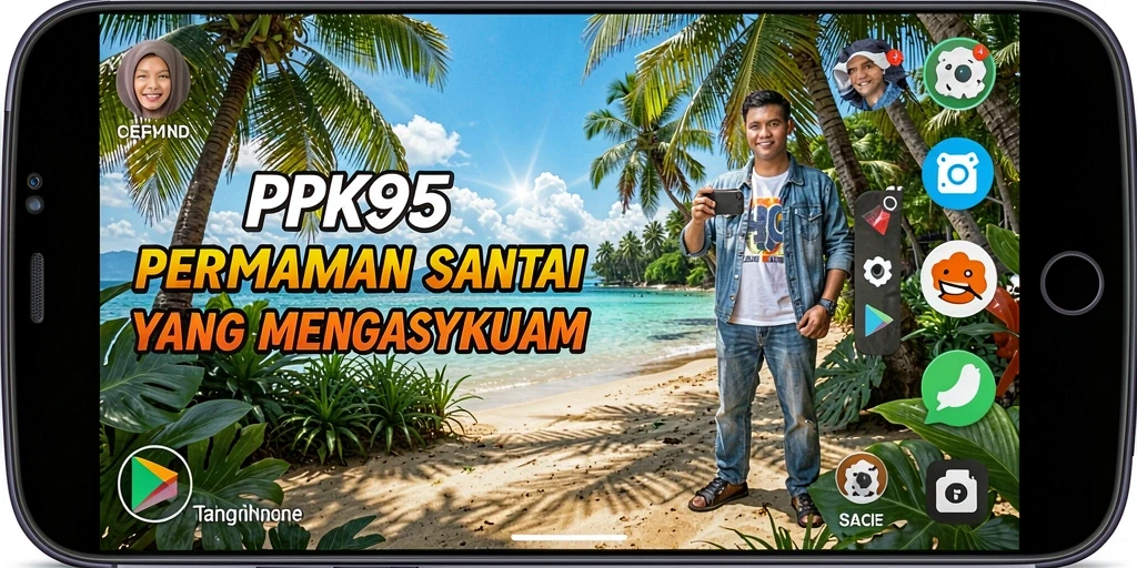 Tampilan gameplay PK95 yang cerah dan penuh warna.