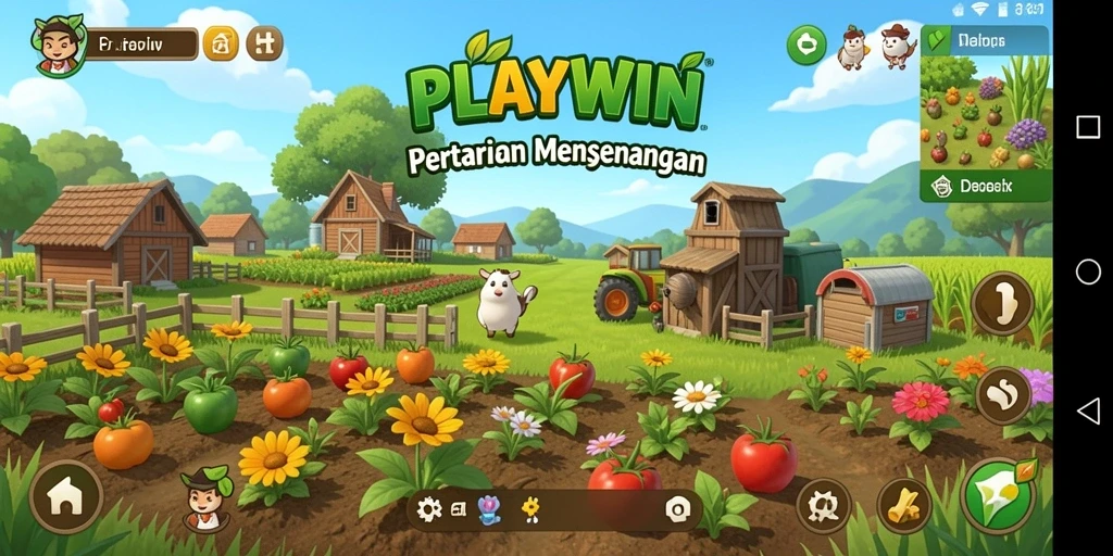 Tampilan gameplay menarik dari permainan Farming PLAYWIN.