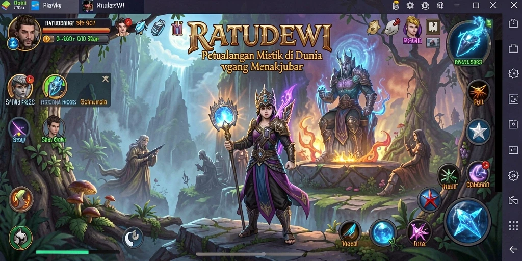 Tampilan gameplay menakjubkan di RATUDEWI dengan berbagai tantangan.