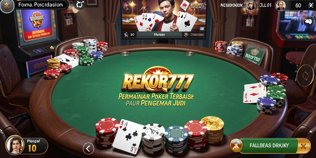 Tampilan gameplay Poker yang seru di REKOR777.