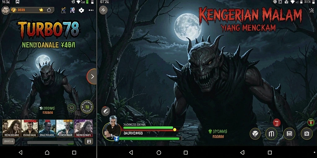 Screenshot TURBO78 menampilkan suasana gameplay Horror yang mencekam.