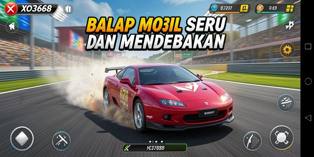 Screenshot gameplay balap mobil yang seru di XO368.